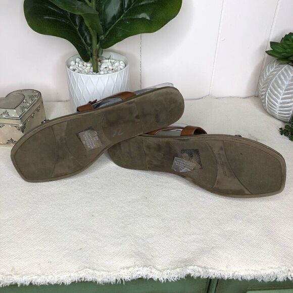 Marc Fisher Womens Burlina Studded Slip-On Flat Slide Sandals Brown Size 8 - Picture 5 of 5